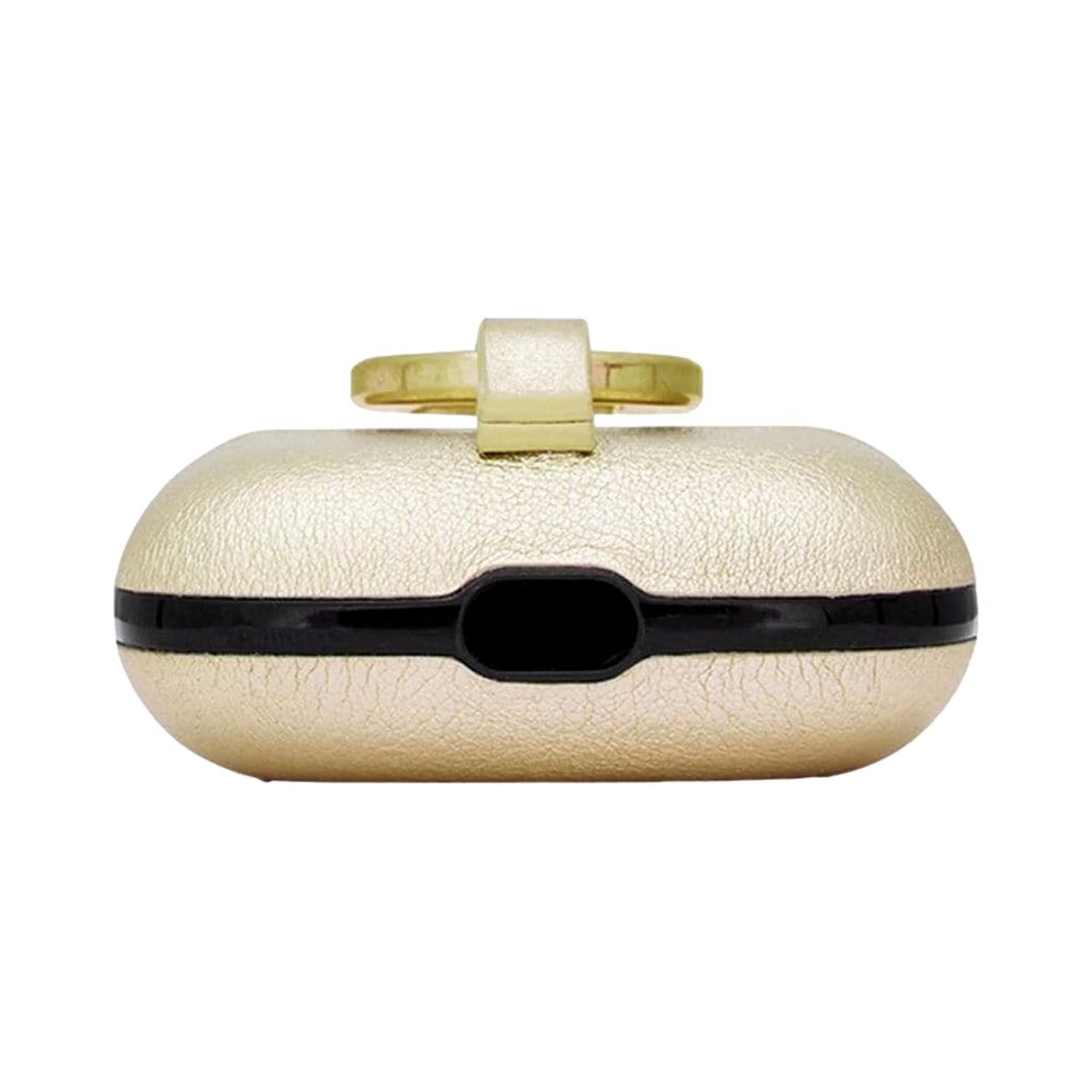 Saint Laurent Saint Laurent Metallic Gold Leather Airpods Pro Case - 4