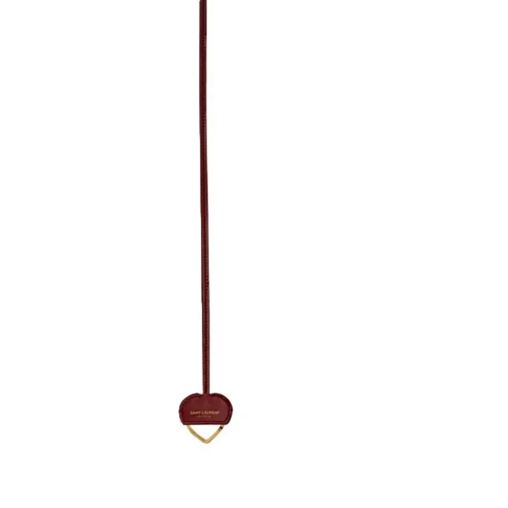 Saint Laurent Opyum Red Patent Leather Heart Keyring Necklace Red Never worn, with tag - Box View