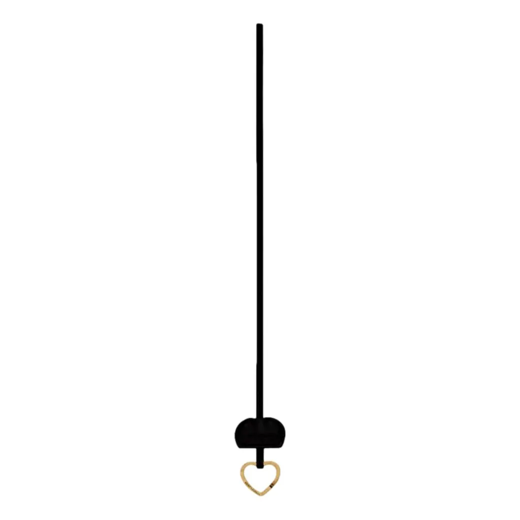 Saint Laurent Black Patent Leather Heart Keyring Necklace Black Never worn, with tag - Front View