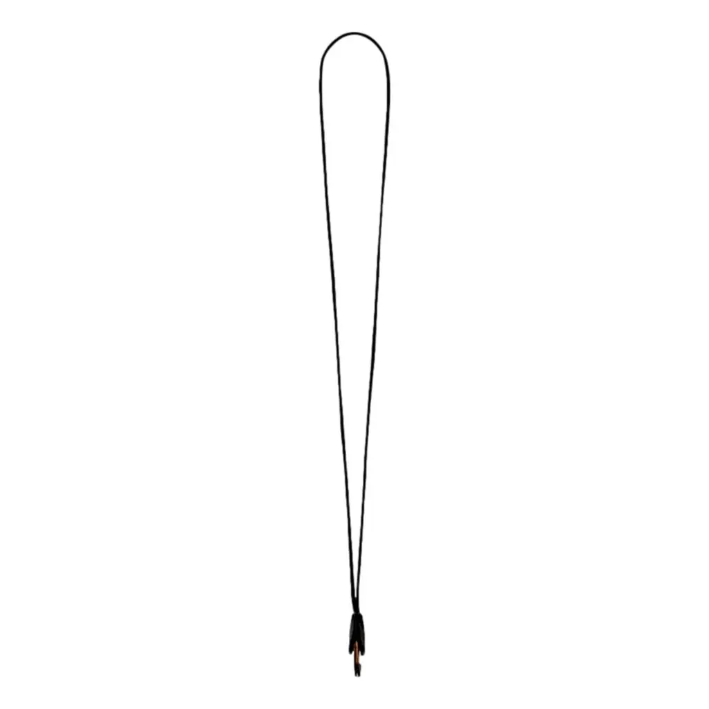 Saint Laurent Black Patent Leather Heart Keyring Necklace Black Never worn, with tag - Model View
