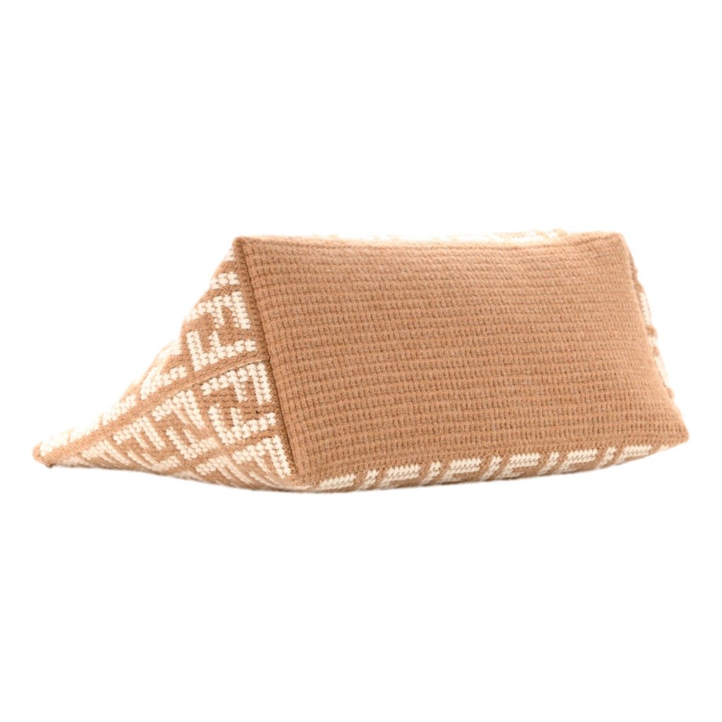 Fendi Fendi FF Cammello Beige Knitted Cashmere Large Shopper Tote Bag - 4