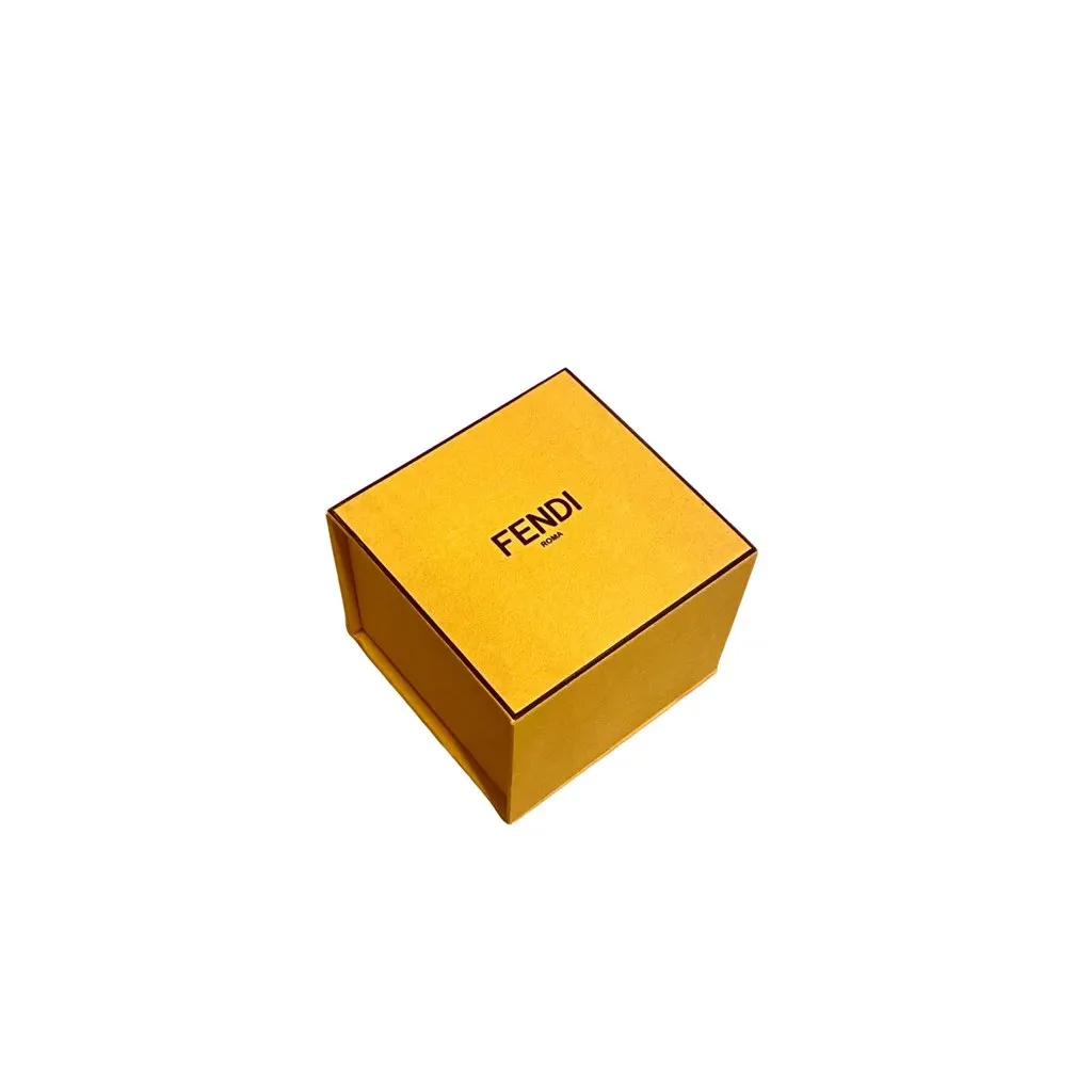 Fendi Fendigraphy Letters Gold Metal Ring Size Small Gold Never worn, with tag - Model View