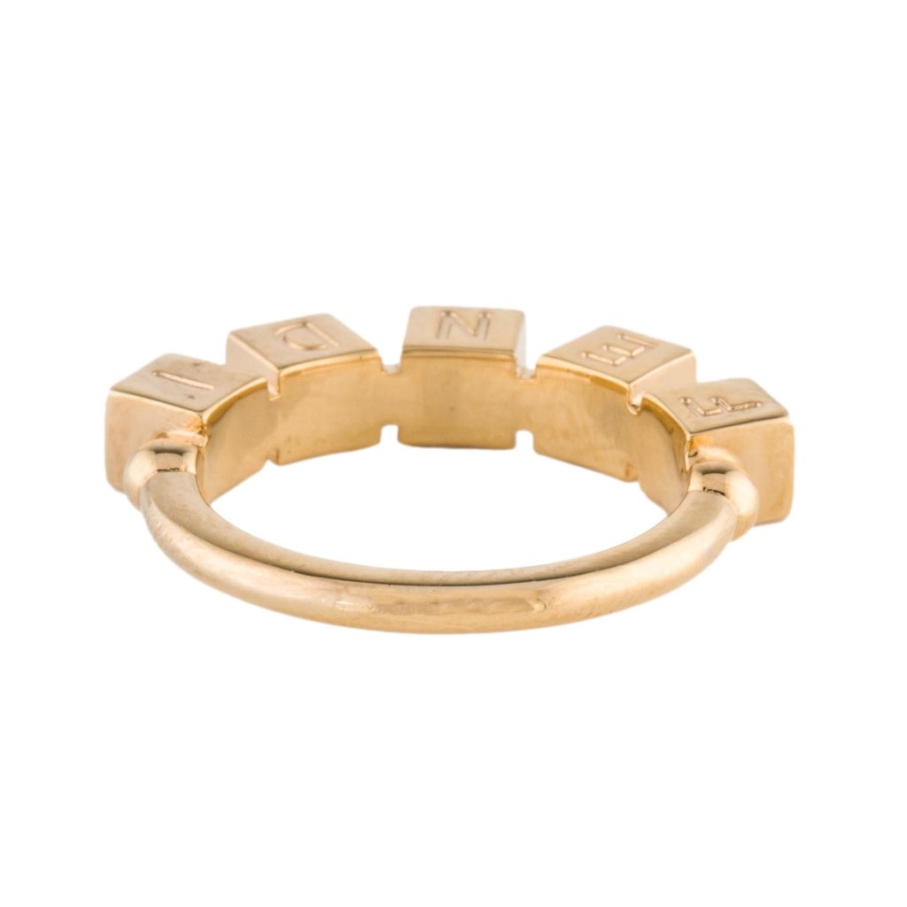 Fendi Fendi Fendigraphy Letters Gold Metal Ring Size Medium - Image 6
