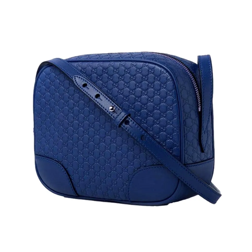 Gucci Bree Microguccissima Caspian Blue Leather Crossbody Bag Blue Leather Never worn, with tag - Back View