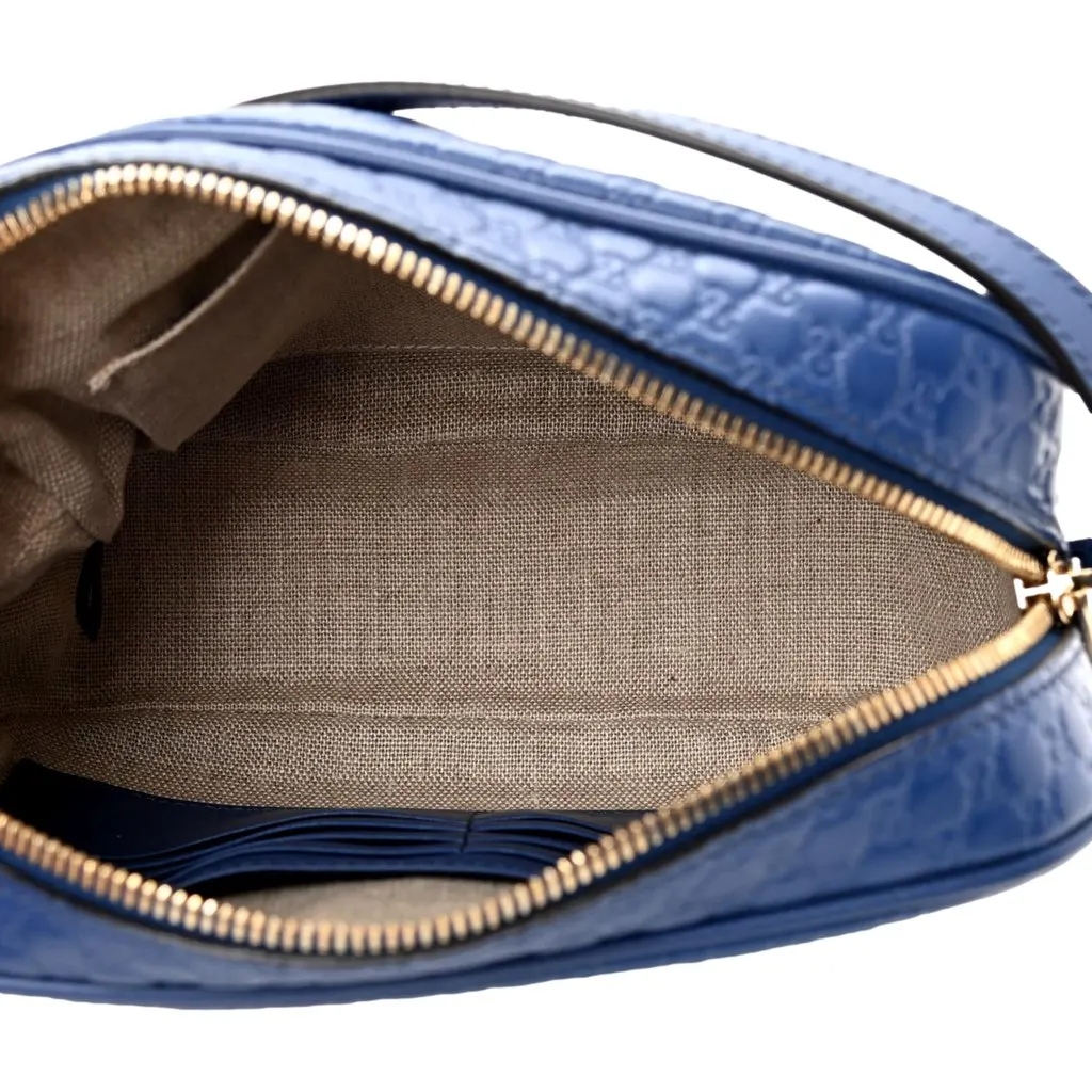 Gucci Bree Microguccissima Caspian Blue Leather Crossbody Bag Blue Leather Never worn, with tag - Box View