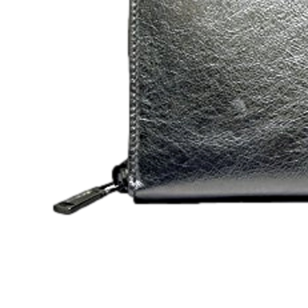 Saint Laurent Yves Saint Laurent Wallet YSL Belle du Jour Silver Leather Zip Wallet - 4