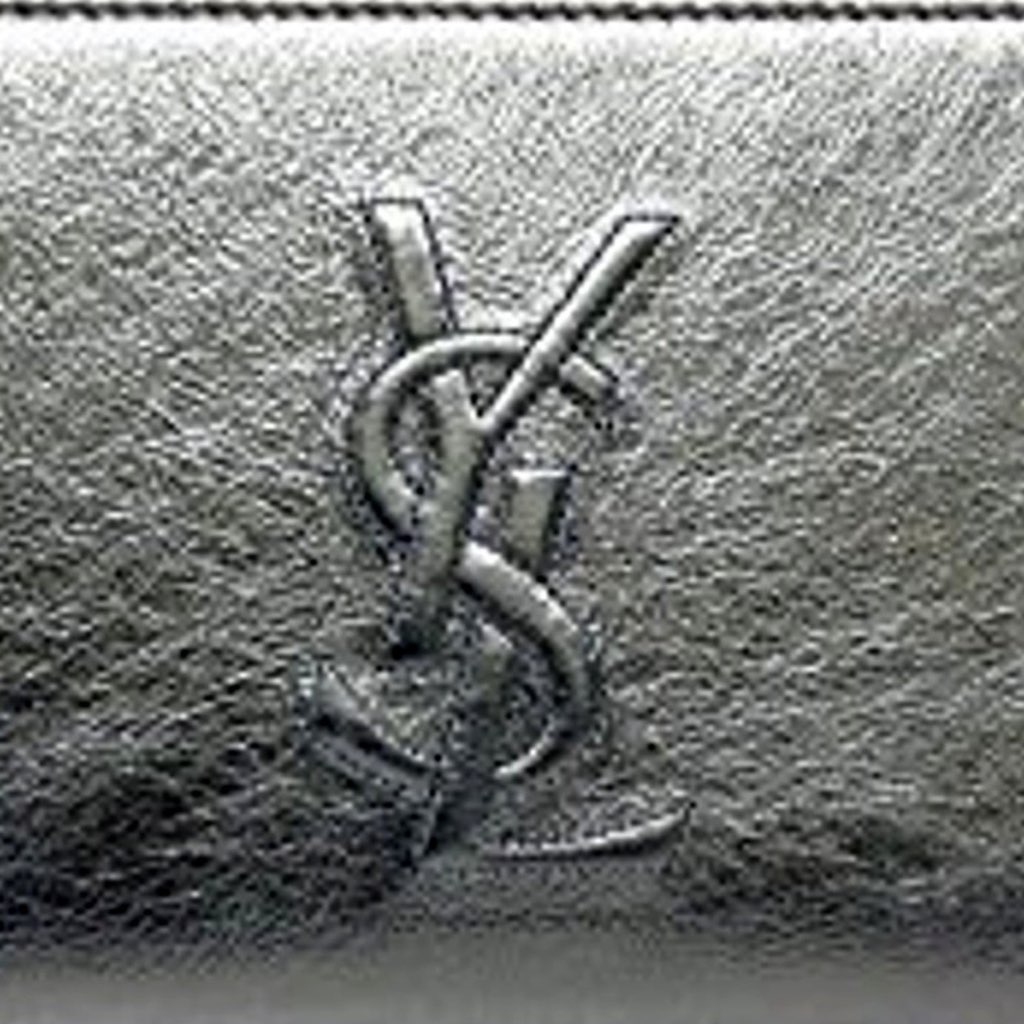 Saint Laurent Yves Saint Laurent Wallet YSL Belle du Jour Silver Leather Zip Wallet - Side view