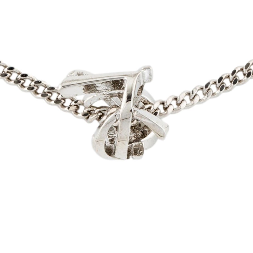 Saint Laurent Saint Laurent Monogram Twist Silver Metal Chain Bracelet - Back view