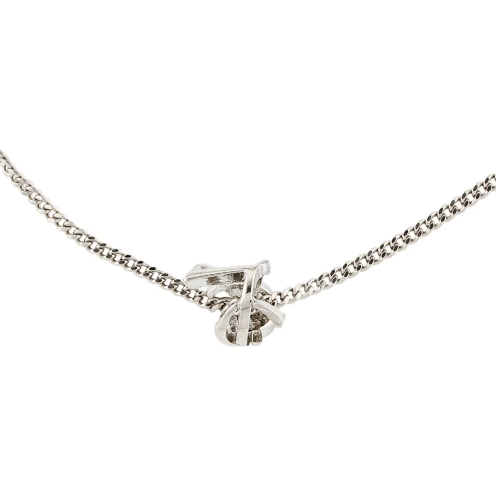 Saint Laurent Monogram Twist Silver Metal Chain Bracelet Silver Never worn, with tag - Model View