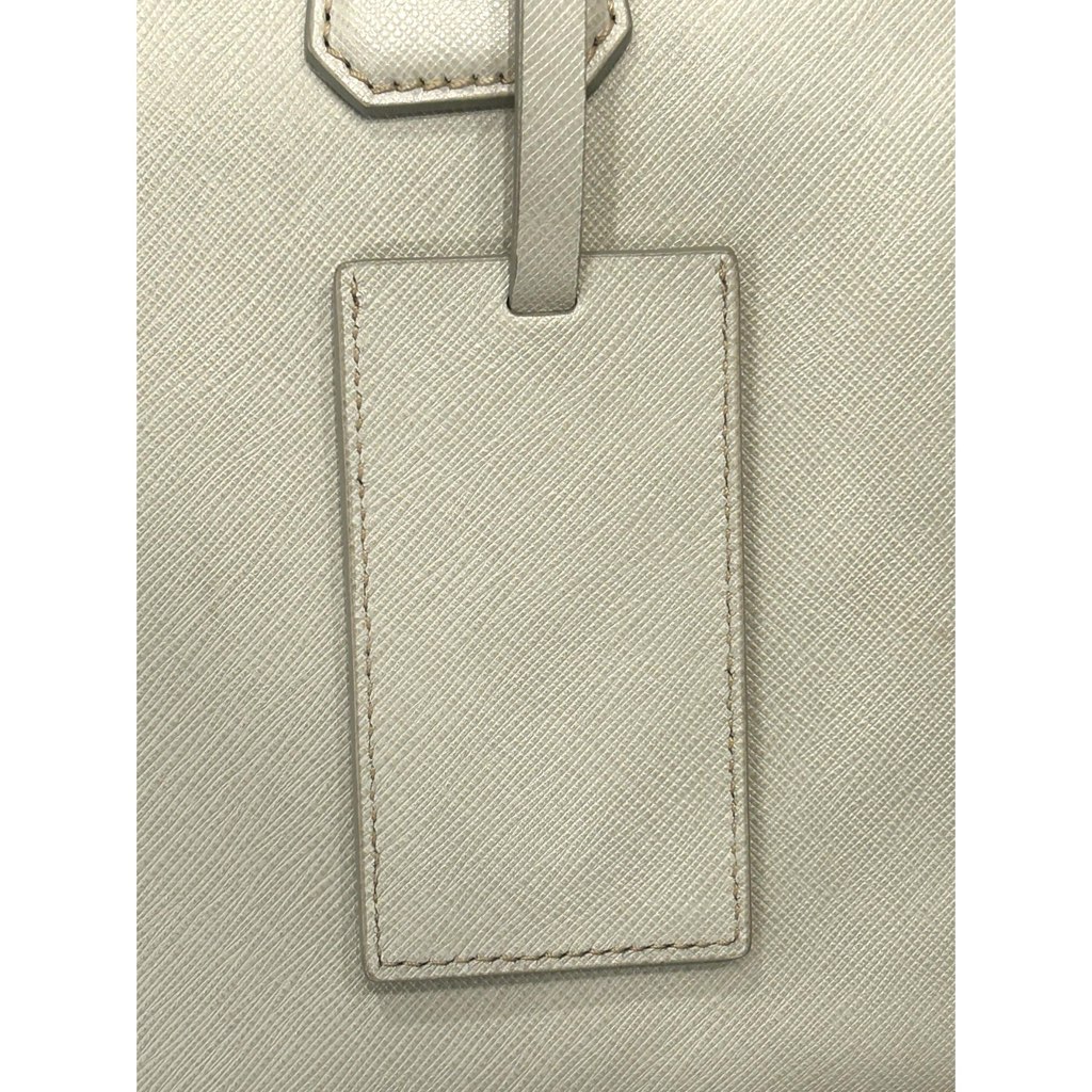 Prada Prada Saffiano Ivory Leather Satchel Weekender Travel Tote Bag Crossbody - Image 14
