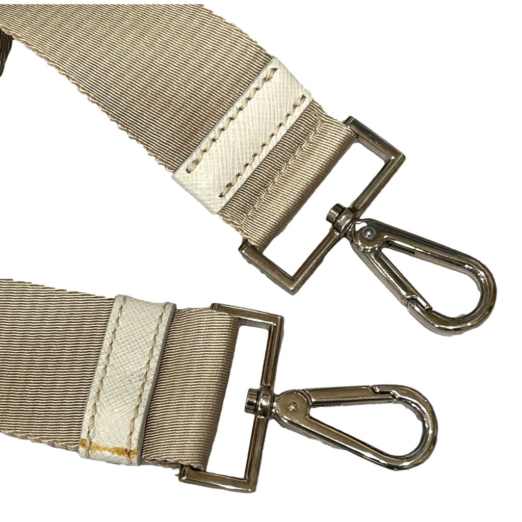 Prada Prada Saffiano Ivory Leather Satchel Weekender Travel Tote Bag Crossbody - Image 16