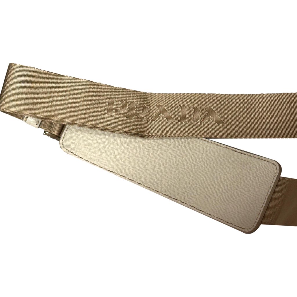 Prada Prada Saffiano Ivory Leather Satchel Weekender Travel Tote Bag Crossbody - Image 17