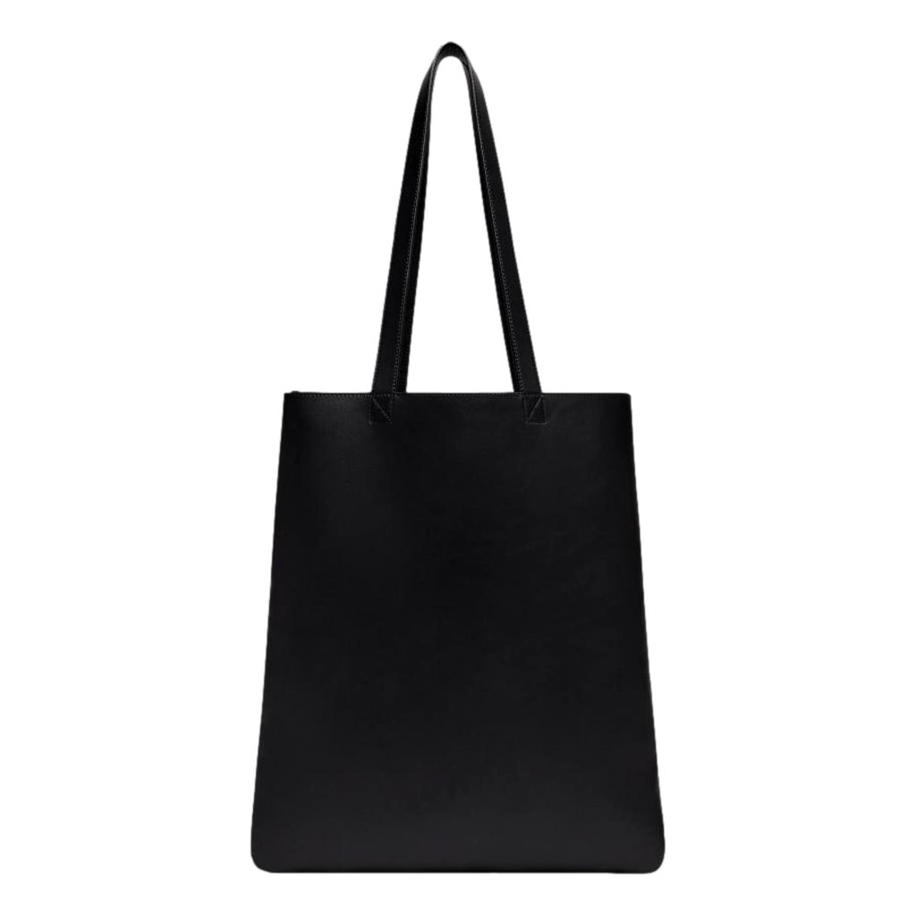 Fendi Fendi Roma Embossed Logo Black Calf Leather Large Shopping Tote Bag - Detail 2