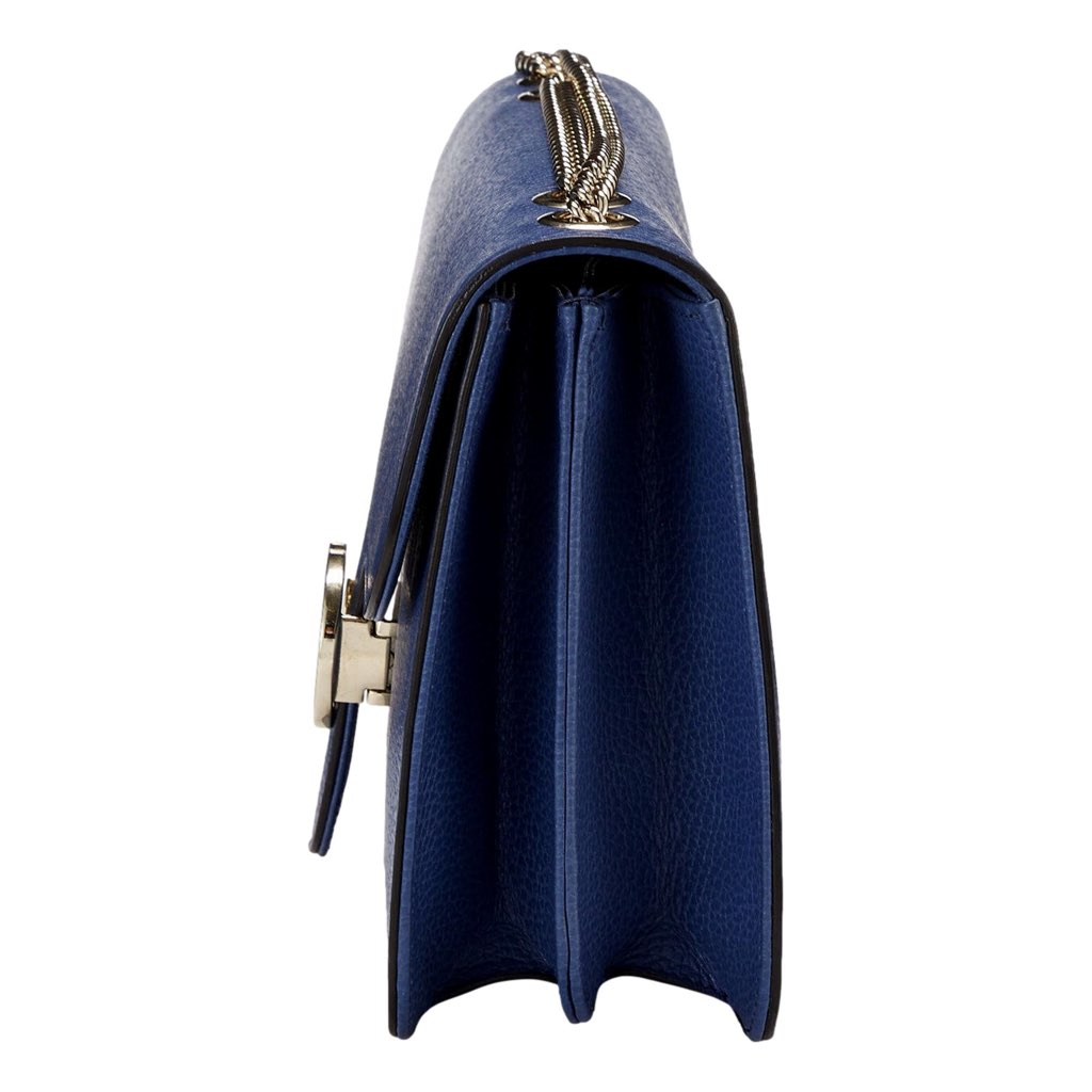 Gucci Gucci Dollar Interlocking GG Blue Leather Medium Chain Shoulder Bag - Image 6