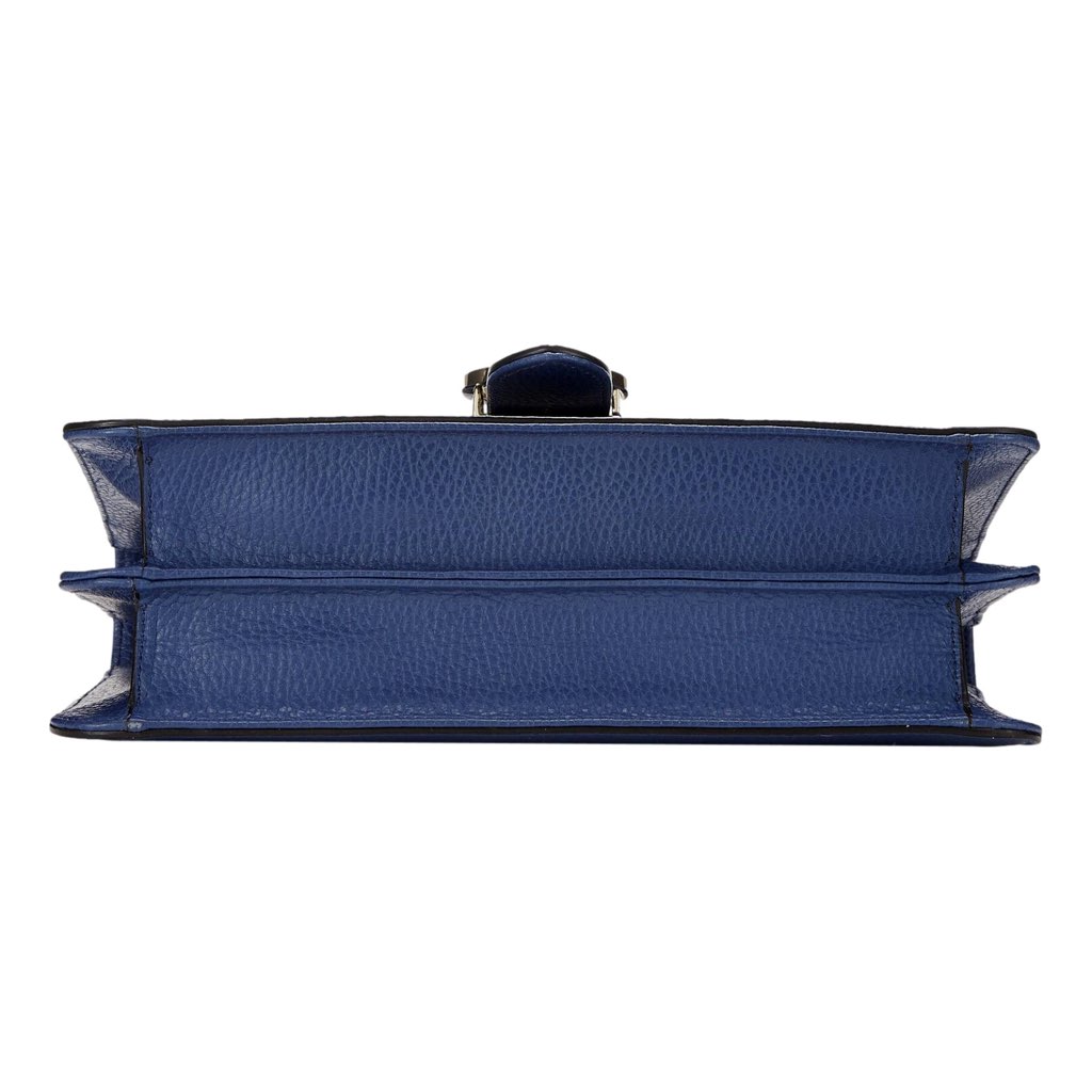 Gucci Gucci Dollar Interlocking GG Blue Leather Medium Chain Shoulder Bag - Detail 1