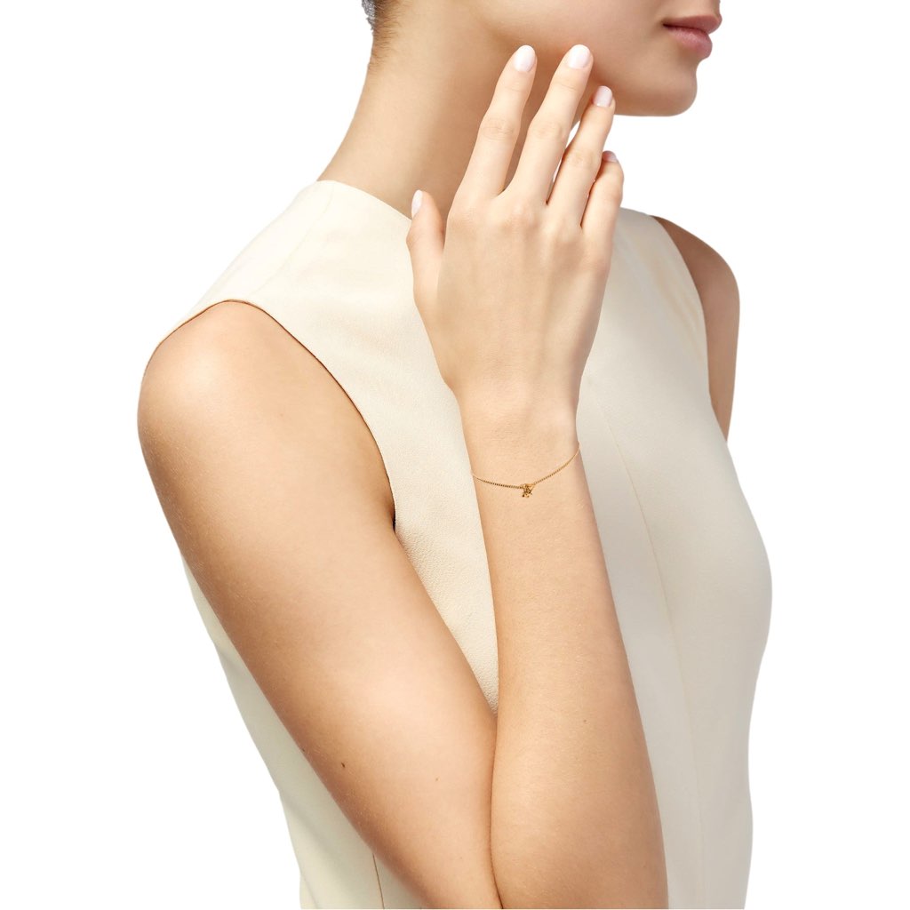 Saint Laurent Saint Laurent Monogram Twist Gold Metal Chain Bracelet - Back view