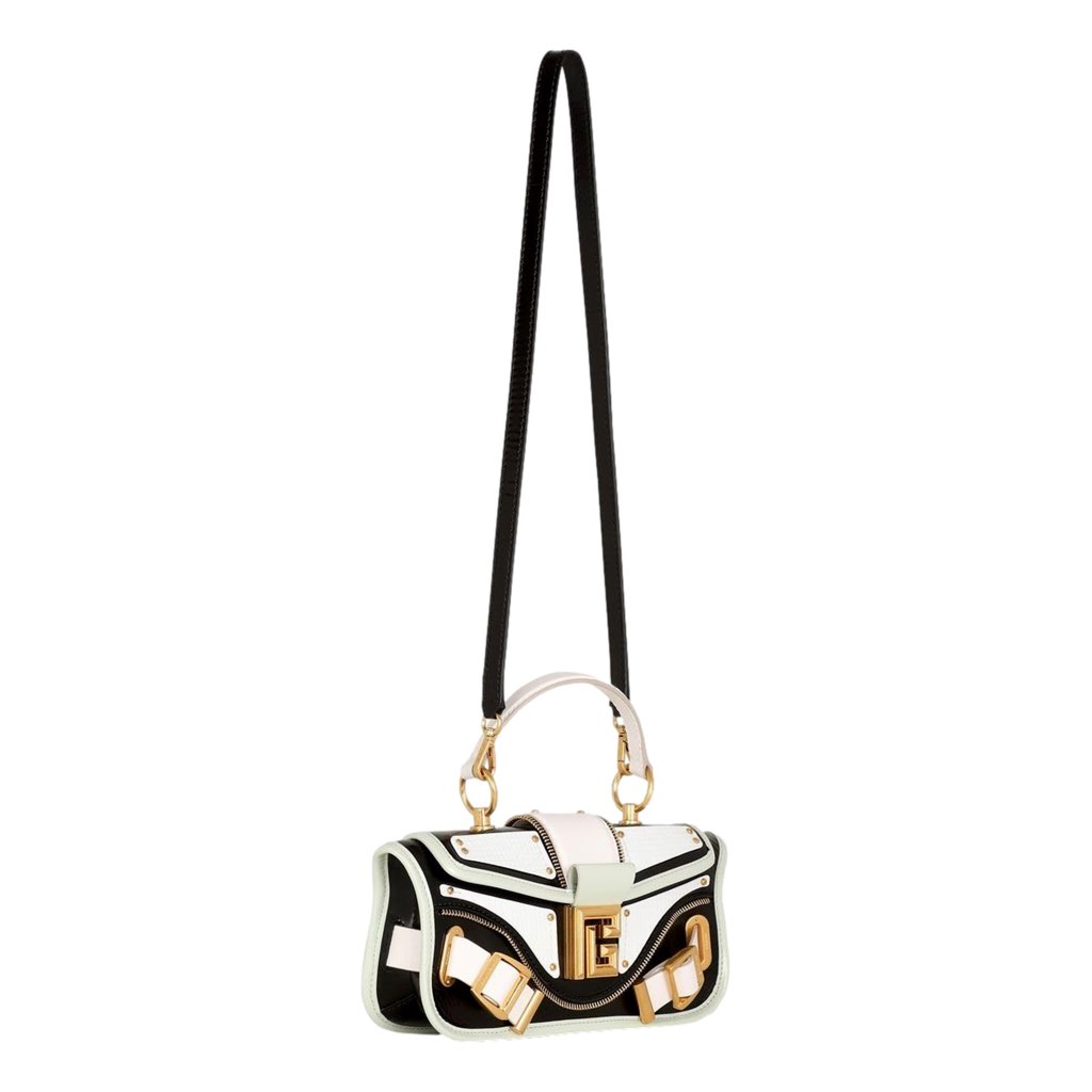 Balmain Balmain Blaze Mint Green Leather Baguette Top Handle Crossbody Bag - Back view