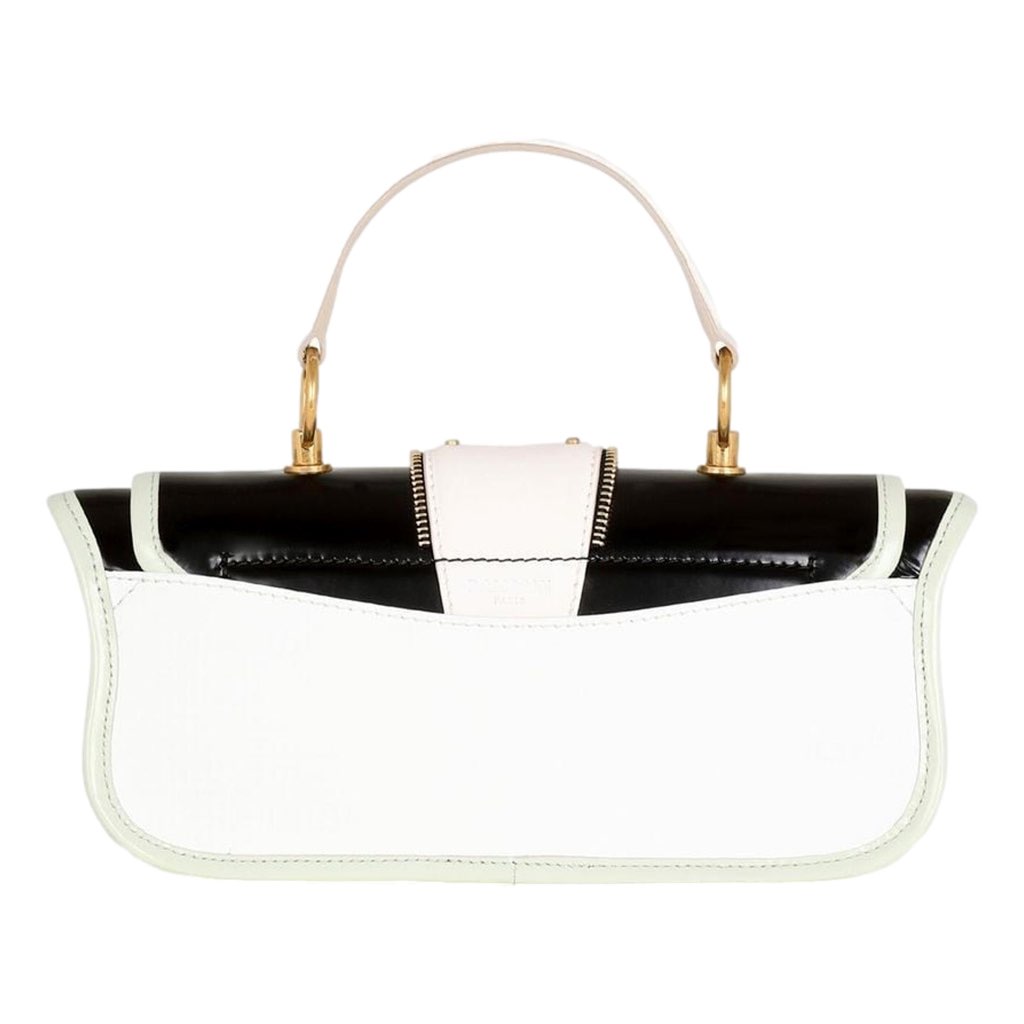 Balmain Balmain Blaze Mint Green Leather Baguette Top Handle Crossbody Bag - Side view