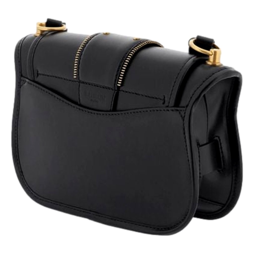 Balmain Balmain Blaze Black Smooth Calf Leather Medium Flap Shoulder Bag - Image 6