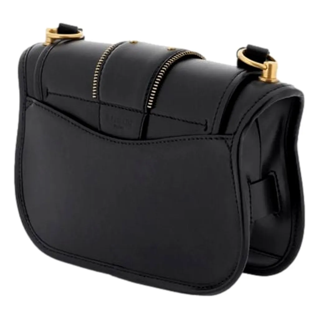 Balmain Blaze Black Smooth Calf Leather Medium Flap Shoulder Bag Black Leather Never worn, with tag - Inside View