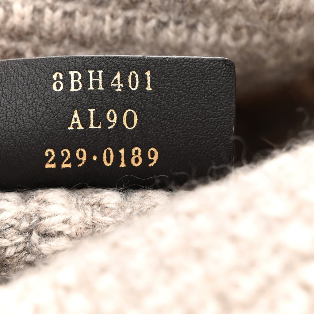 Fendi Fendi FF Tortora Gray Knitted Cashmere Wool Large Shopper Tote Bag - Image 10