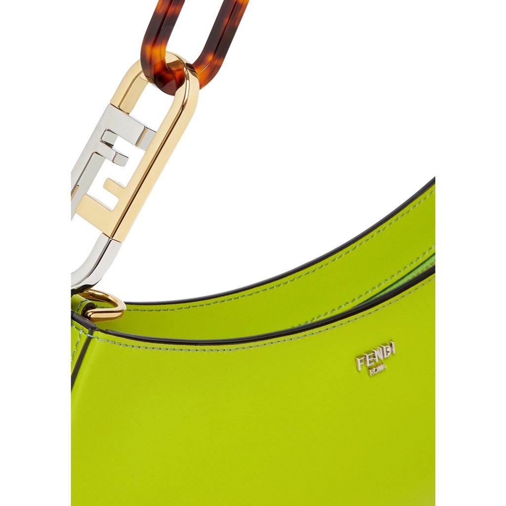 Fendi Fendi O'Lock Swing Wasabi Green Calf Leather Small Hobo Shoulder Bag - Side view