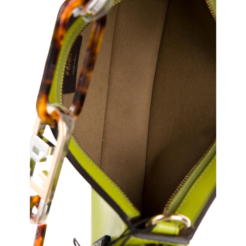Fendi Fendi O'Lock Swing Wasabi Green Calf Leather Small Hobo Shoulder Bag - Detail 1