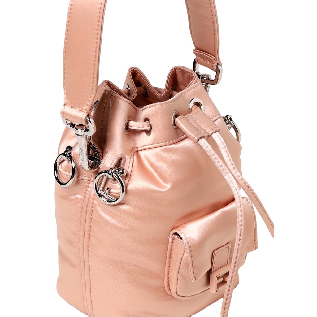 Fendi Fendi Mon Tresor Baguette Baby Pink Nylon Bucket Mini Crossbody Bag - Image 6