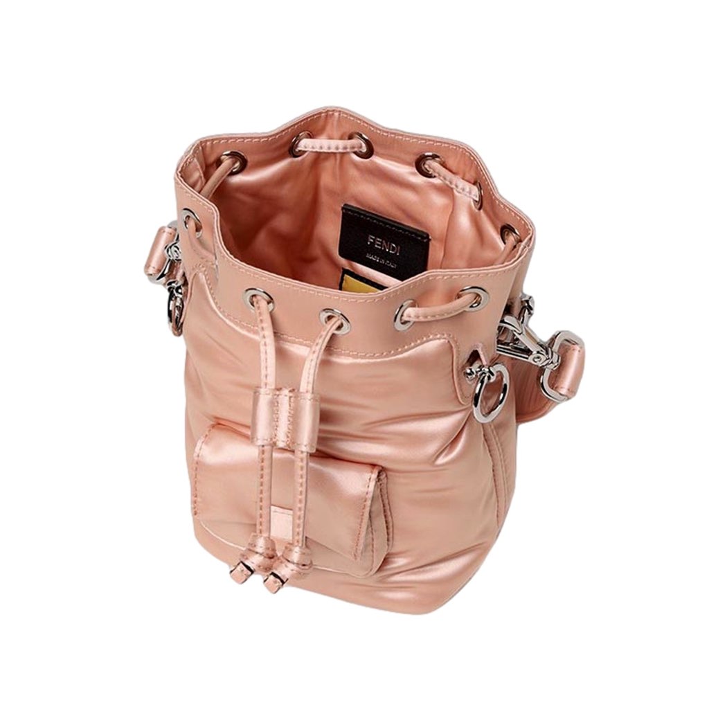 Fendi Fendi Mon Tresor Baguette Baby Pink Nylon Bucket Mini Crossbody Bag - Detail 1