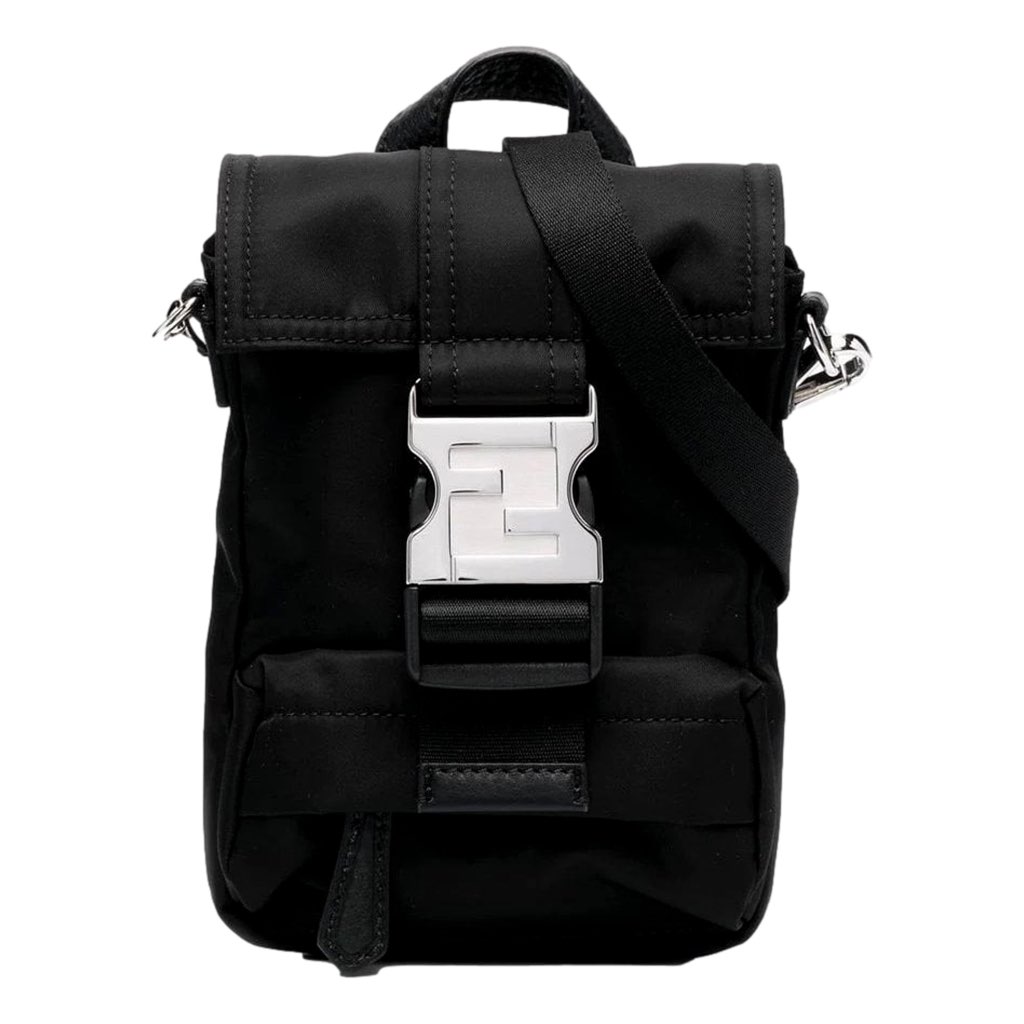 Fendi Fendi Fendiness Black Nylon Buckle Mini Backpack Crossbody Bag
