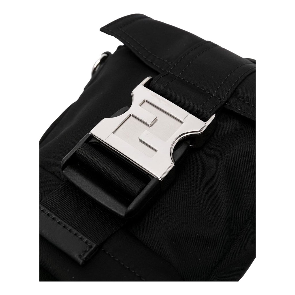 Fendi Fendi Fendiness Black Nylon Buckle Mini Backpack Crossbody Bag - Back view