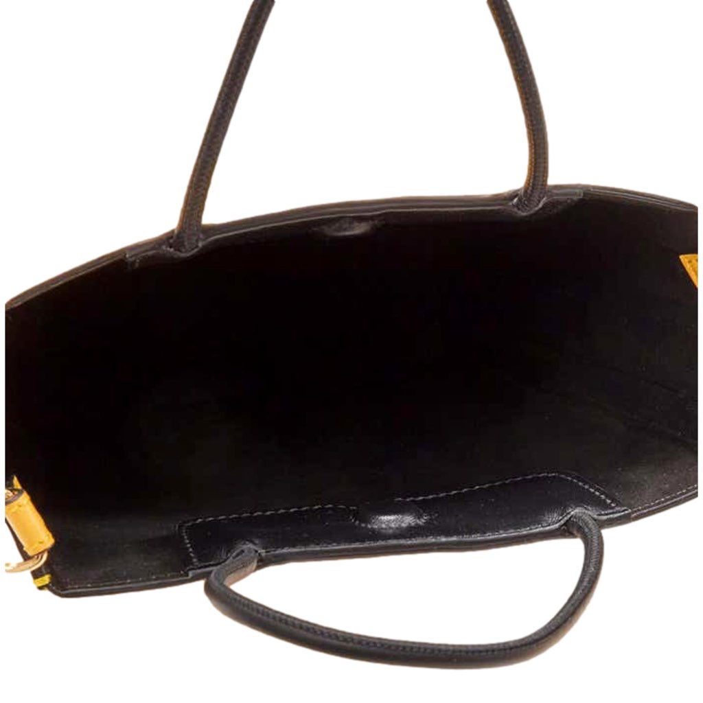 Fendi Fendi Roma 2Way Embossed Yellow Leather Crossbody Shopping Tote Bag - Image 11