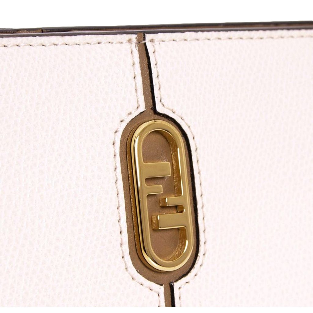 Fendi Fendi O'Lock Rose Pink and Tortora Gray Calf Leather Snap Continental Wallet - 4