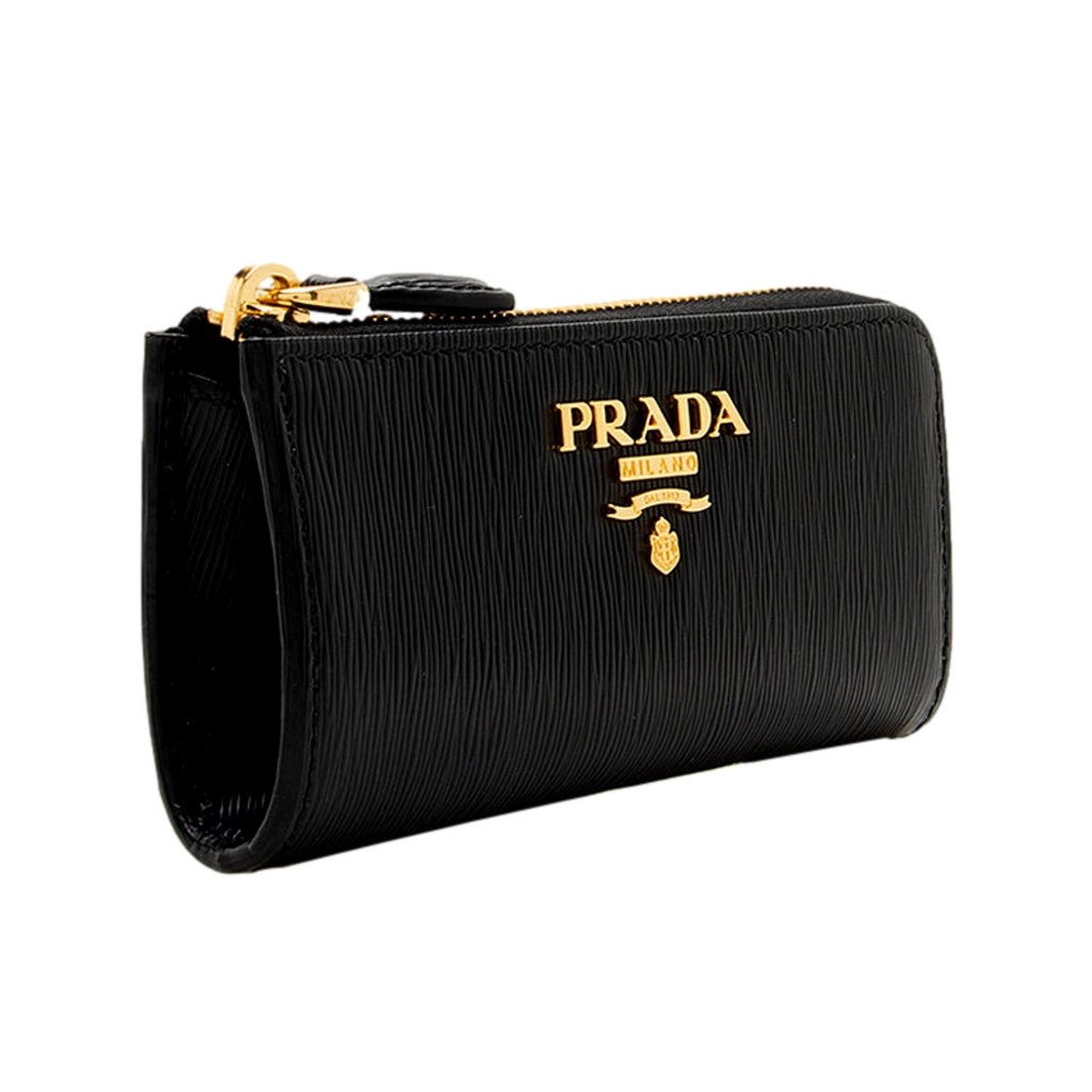 Prada Prada Vitello Move Key Case Holder Wallet Zip Pouch Black Calf Leather - Image 6