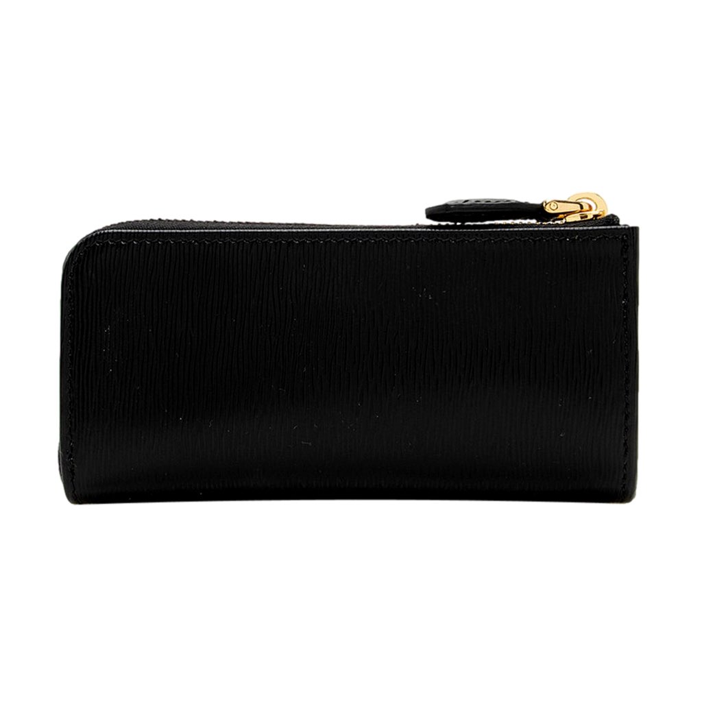 Prada Prada Vitello Move Key Case Holder Wallet Zip Pouch Black Calf Leather - 4