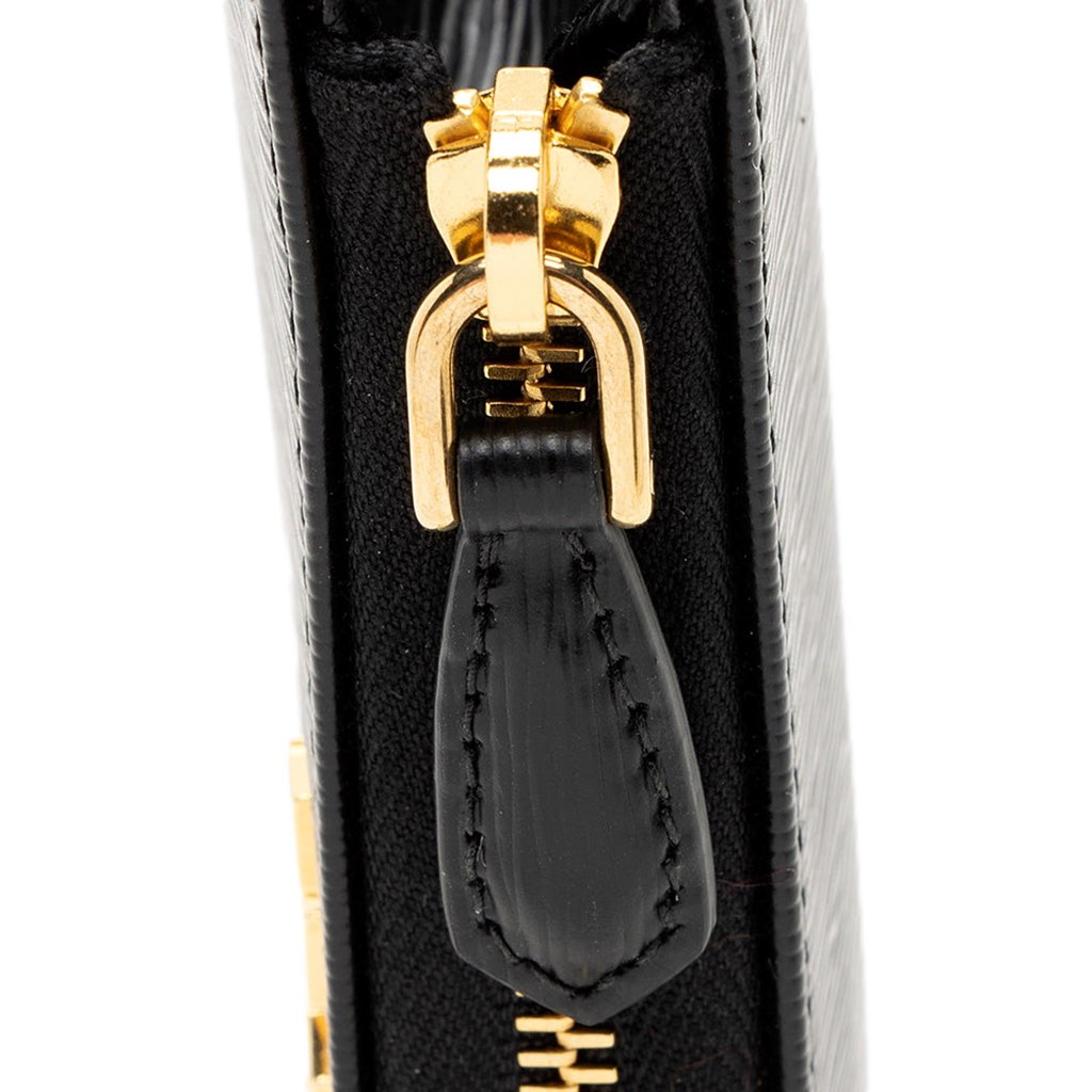 Prada Prada Vitello Move Key Case Holder Wallet Zip Pouch Black Calf Leather - Side view