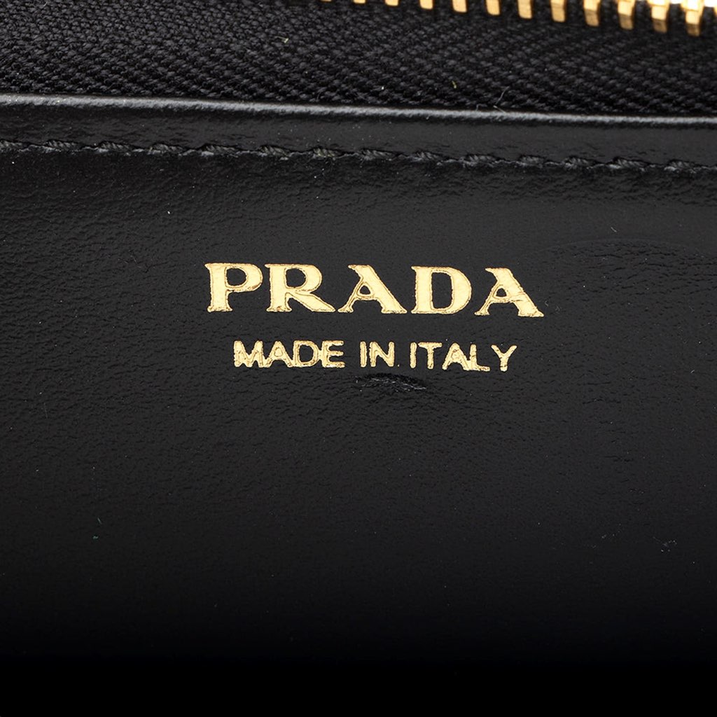 Prada Prada Vitello Move Key Case Holder Wallet Zip Pouch Black Calf Leather - Detail 1