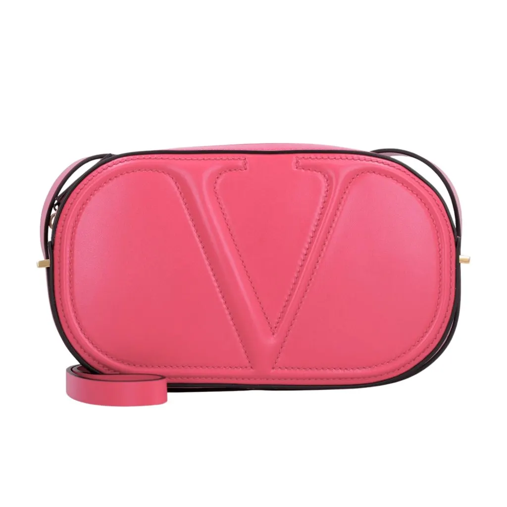 Valentino Garavani VLogo Walk Crossbody Bag Pink Calf Leather Medium Pink Leather Never worn, with tag - Front View