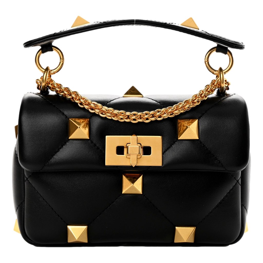 Valentino Garavani Valentino Garavani Roman Stud Small Crossbody Bag Black Nappa Leather