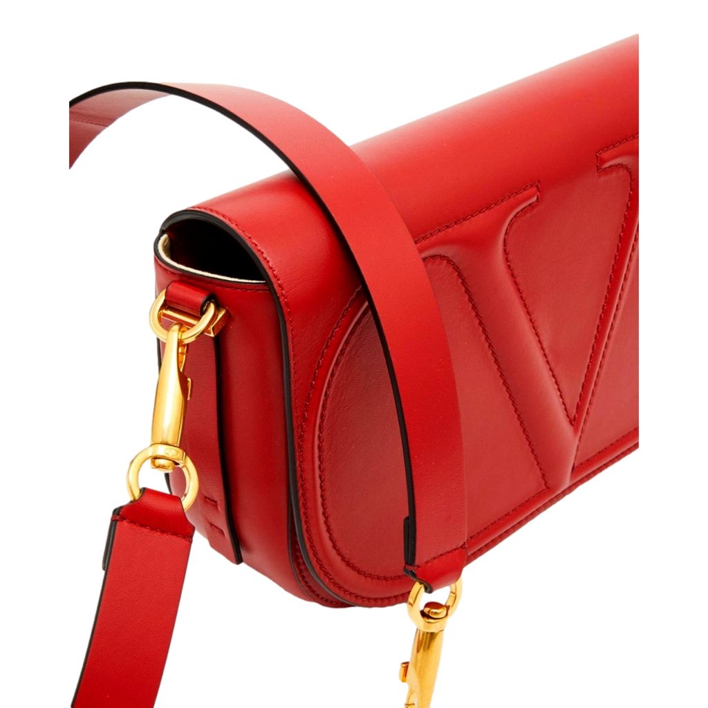 Valentino Garavani Valentino Garavani VLogo Walk Large Crossbody Bag Red Calf Leather - Image 6