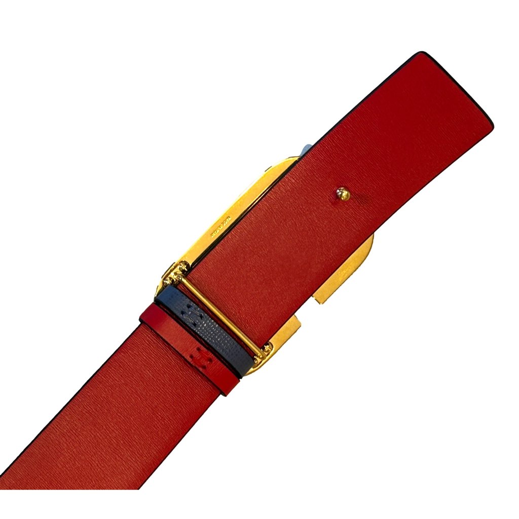 Valentino Garavani Valentino Garavani VLogo Stud Reversible Belt Size 95 Gray Red Leather - Side view