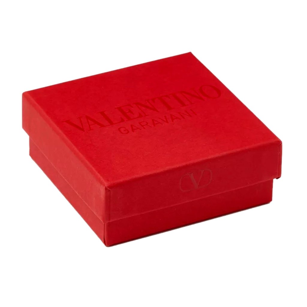 Valentino Garavani Valentino Garavani VLogo Stud Reversible Belt Size 95 Gray Red Leather - Detail 1