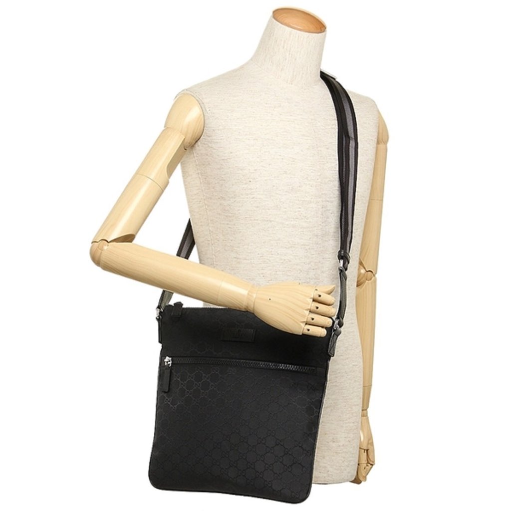 Gucci Gucci Unisex GG Guccissima Web Black Canvas Messenger Bag Crossbody - Image 6