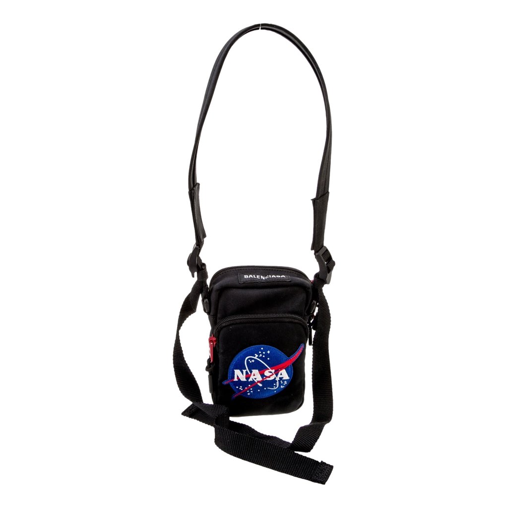 Balenciaga Balenciaga Nasa Logo Phone Holder Crossbody Bag Black Recycled Nylon