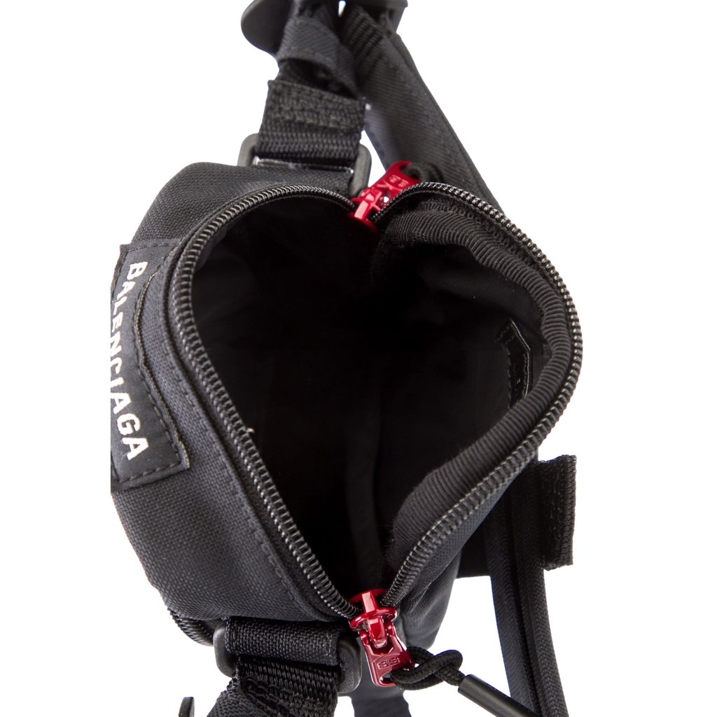 Balenciaga Balenciaga Nasa Logo Phone Holder Crossbody Bag Black Recycled Nylon - Side view