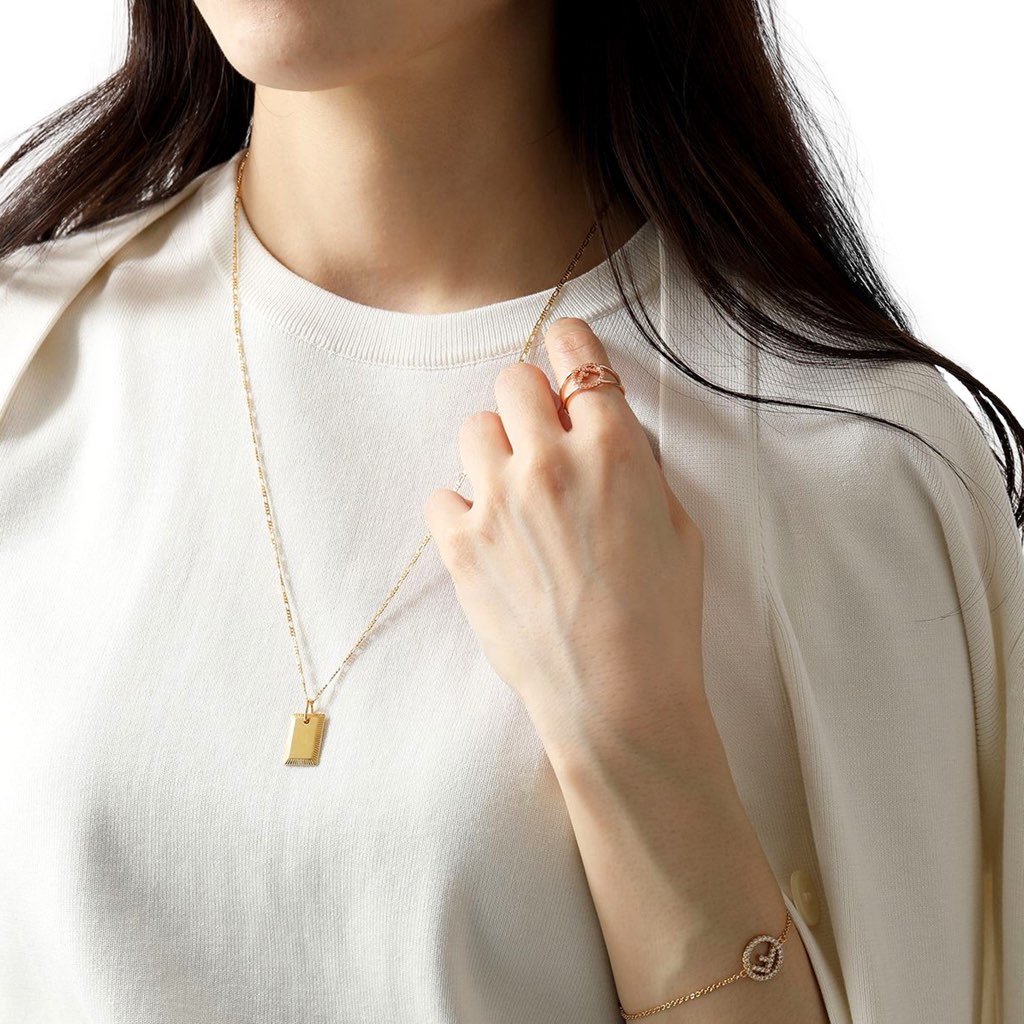 Fendi Fendi F is Fendi Circle Logo Crystal Ring Rose Gold Metal Size Large - 4