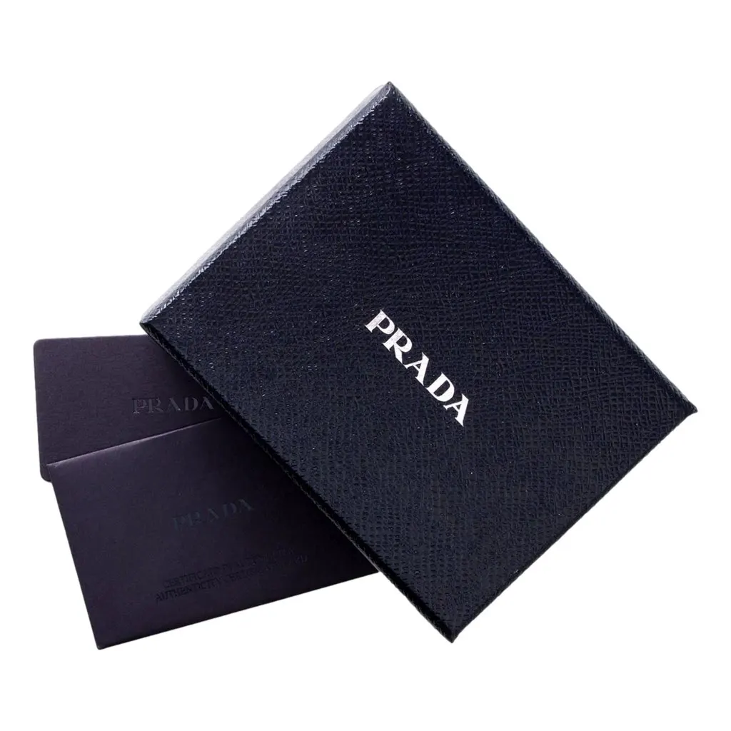 Prada Vitello Move Card Holder Wallet Cipria Beige Leather Logo Plaque White Never worn, with tag - Box View