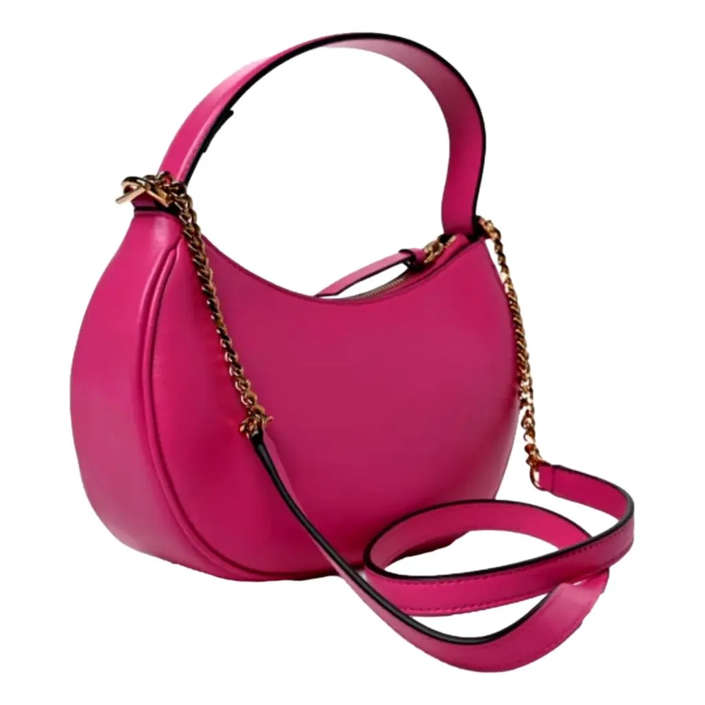 Versace La Medusa Half Moon Hobo Shoulder Crossbody Bag Pink Leather Pink Leather Never worn, with tag - Back View