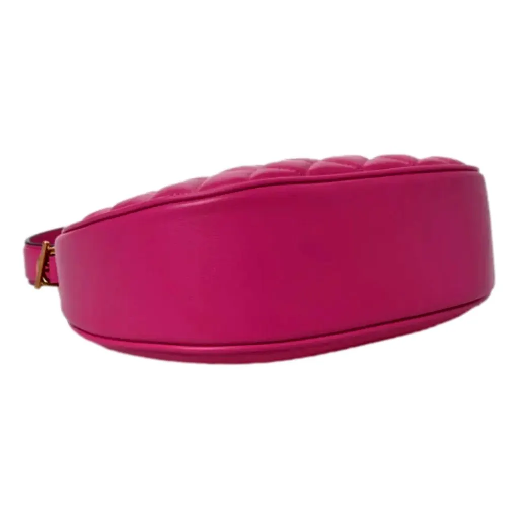 Versace La Medusa Half Moon Hobo Shoulder Crossbody Bag Pink Leather Pink Leather Never worn, with tag - Model View