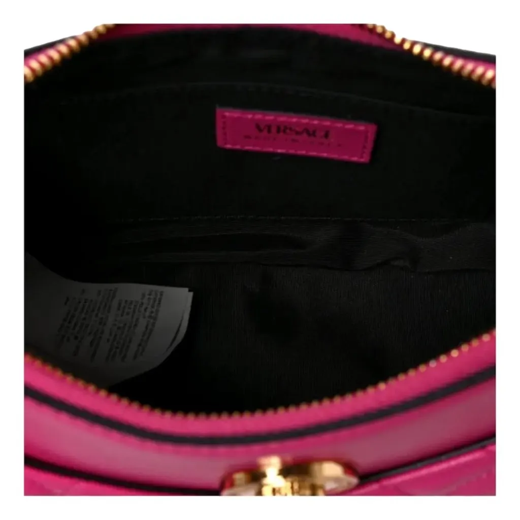 Versace La Medusa Half Moon Hobo Shoulder Crossbody Bag Pink Leather Pink Leather Never worn, with tag - Box View